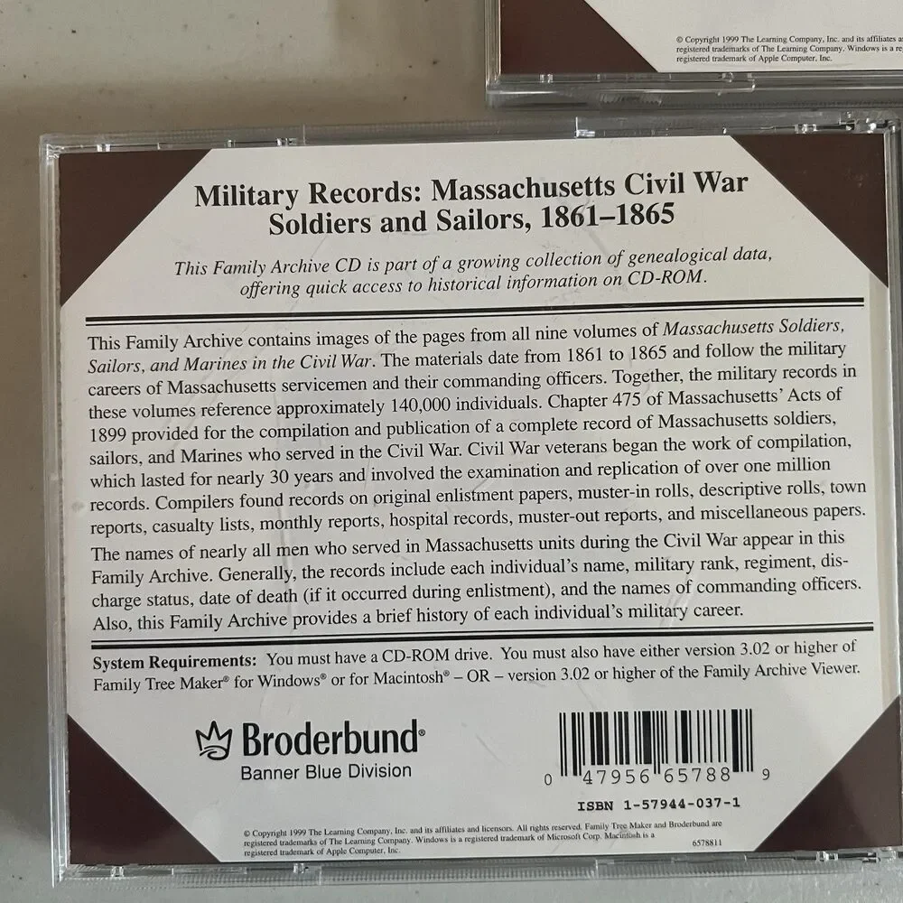 Lot Of 5 Family Tree Maker's Family Archives CDs Military Marriage Genealogy